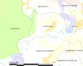 Poziția localității Sassegnies