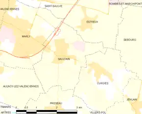 Poziția localității Saultain