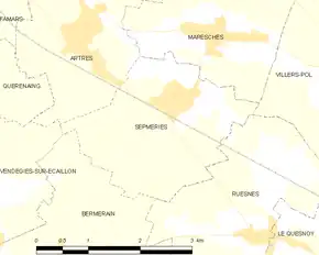 Poziția localității Sepmeries