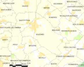 Poziția localității Solesmes