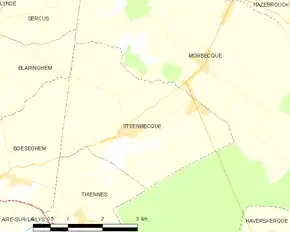 Poziția localității Steenbecque