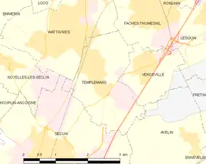 Poziția localității Templemars