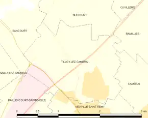 Poziția localității Tilloy-lez-Cambrai