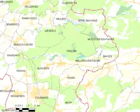 Poziția localității Trélon