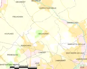 Poziția localității Verlinghem