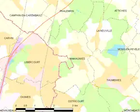 Poziția localității Wahagnies