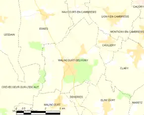 Poziția localității Walincourt-Selvigny