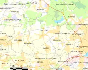 Poziția localității Wallers