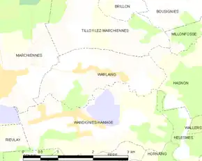 Poziția localității Warlaing