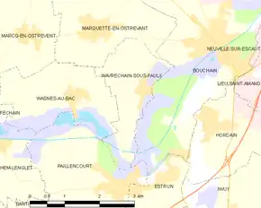Poziția localității Wavrechain-sous-Faulx