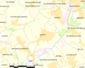 Poziția localității Wavrin