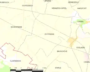 Poziția localității Zuytpeene