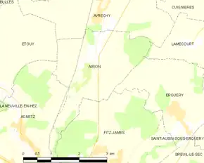 Poziția localității Airion