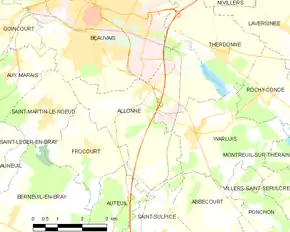 Poziția localității Allonne