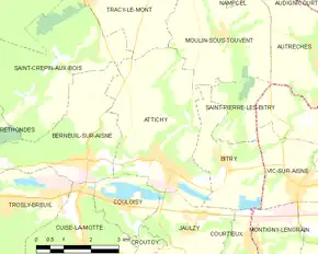 Poziția localității Attichy