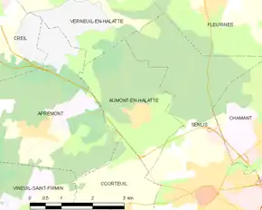 Poziția localității Aumont-en-Halatte
