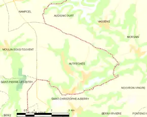 Poziția localității Autrêches