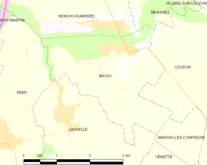 Poziția localității Baugy