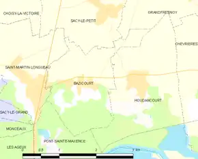 Poziția localității Bazicourt