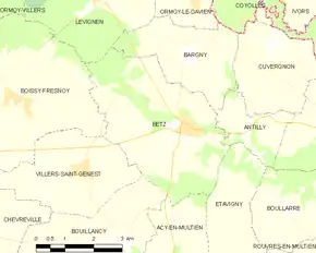 Poziția localității Betz