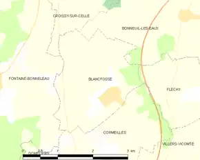 Poziția localității Blancfossé