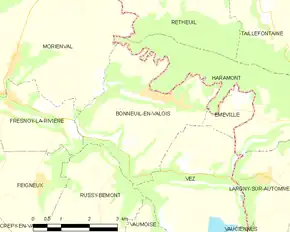Poziția localității Bonneuil-en-Valois