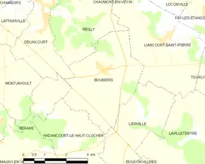 Poziția localității Boubiers