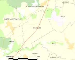 Poziția localității Brasseuse