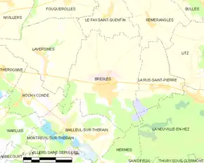 Poziția localității Bresles