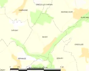 Poziția localității Bussy