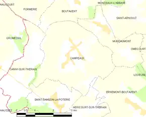 Poziția localității Campeaux