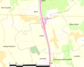 Poziția localității Canly
