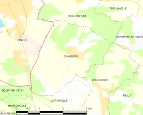 Poziția localității Chambors