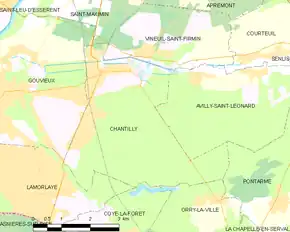 Poziția localității Chantilly