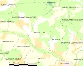 Poziția localității Chevincourt