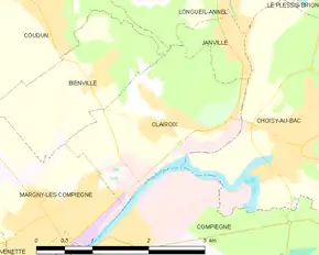 Poziția localității Clairoix