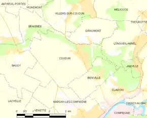 Poziția localității Coudun