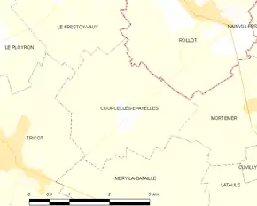 Poziția localității Courcelles-Epayelles