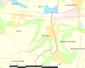 Poziția localității Courtieux
