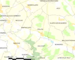 Poziția localității Crillon