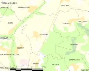 Poziția localității Crisolles