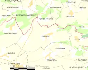 Poziția localității Dargies