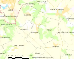 Poziția localității Delincourt