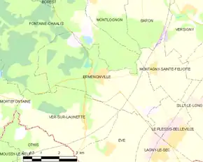 Poziția localității Ermenonville