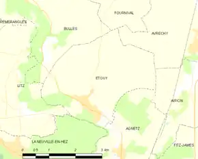 Poziția localității Étouy