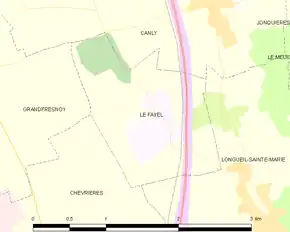 Poziția localității Le Fayel