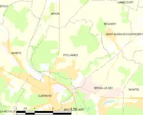 Poziția localității Fitz-James