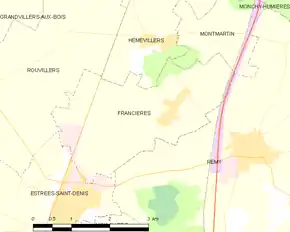 Poziția localității Francières