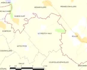 Poziția localității Le Frestoy-Vaux