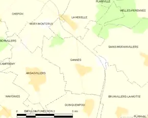 Poziția localității Gannes